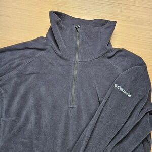 Columbia Glacial IV 1/2 Zip Pullover Women L Black Fleece XL6624 Outdoor Hiking‎